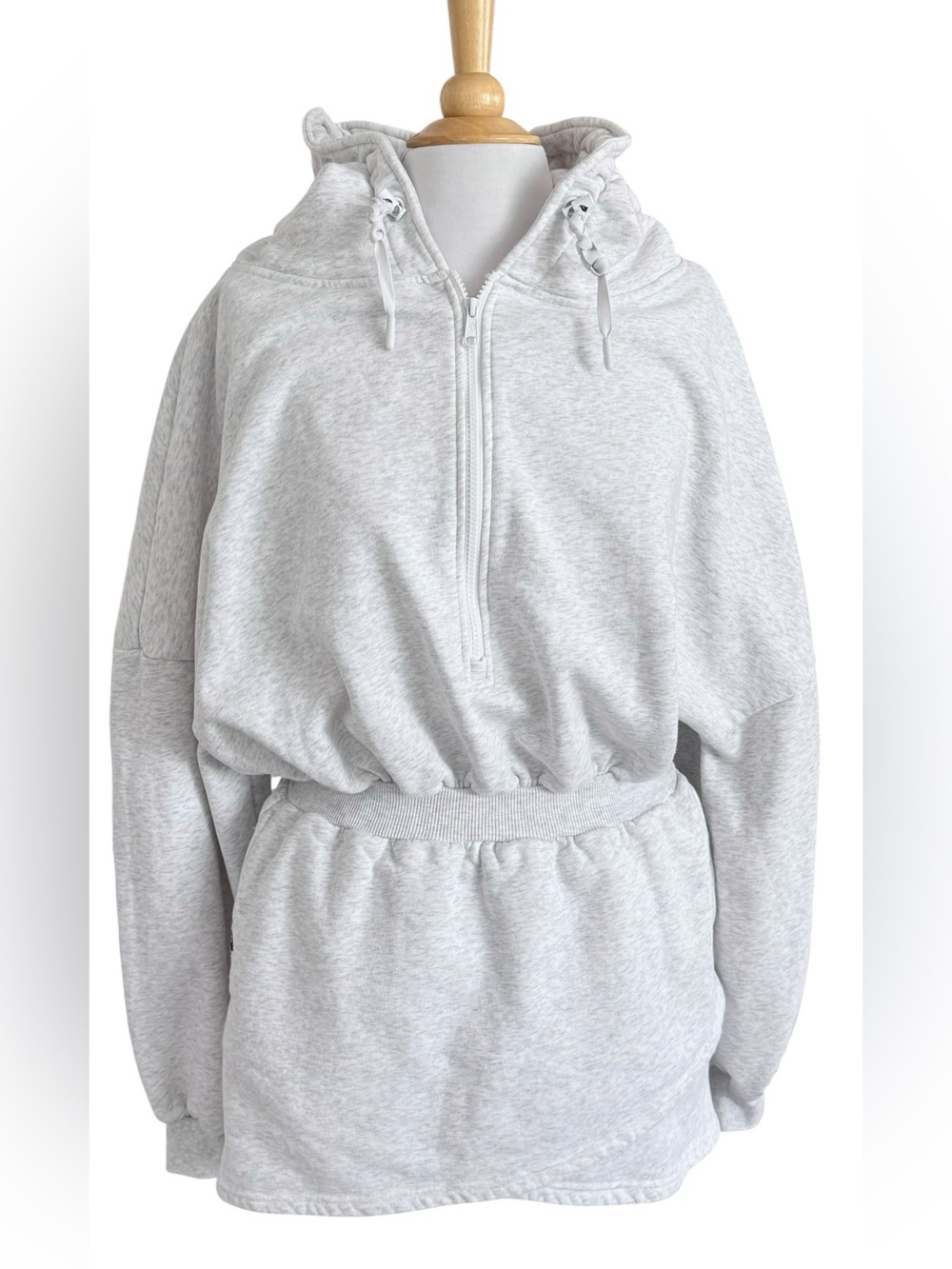 POPFLEX Game Day Dress Hoodie Mini Active Oversized Casual Gray Small Medium